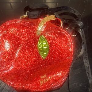 Betsey Johnson Glittering Red Apple crossbody/purse